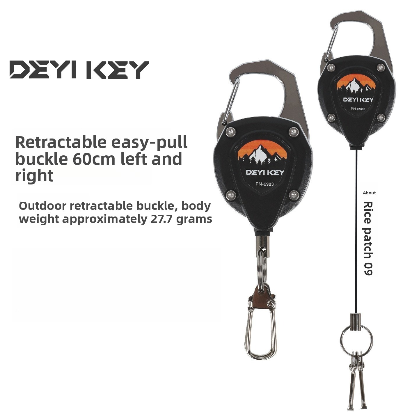 Fly Reel - Einziehbarer Schlüsselanhänger, Robuster Anti-Verlust-Karabiner, Schlüsselrolle mit
